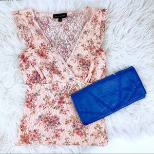 Delicate Floral Top with Ribbon Detail